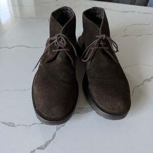 Banana Republic Dark Brown Suede Chukka Ankle Boots Lug Soles Size 9.5